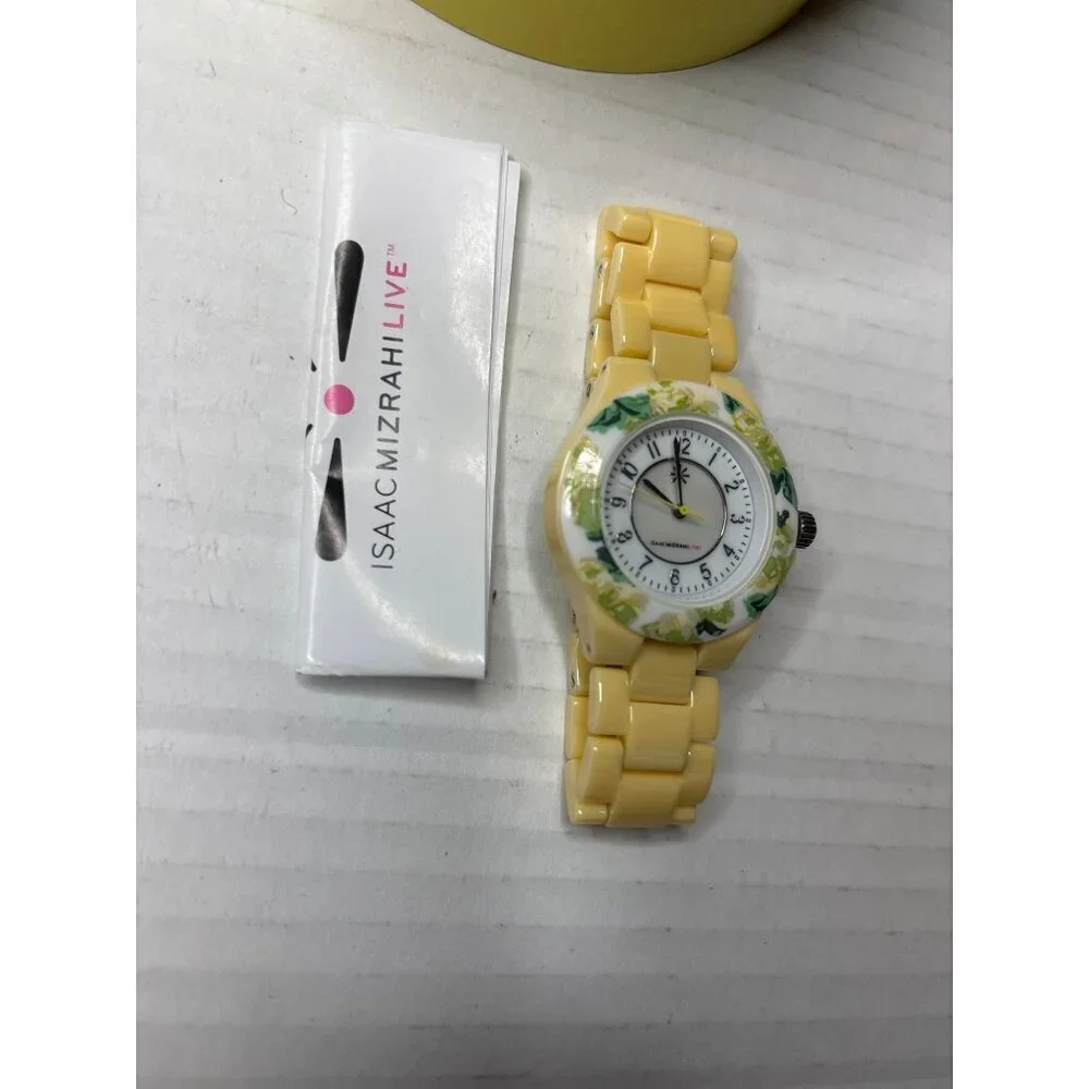 ISAAC MIZRAHI LIVE Yellow Ceramic Quartz Analog Watch